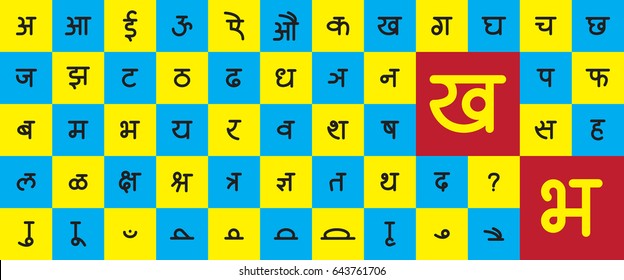 hindi alphabets with english